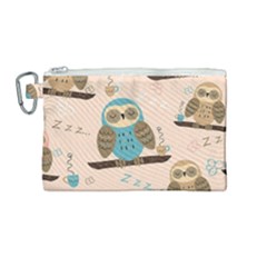 Seamless-pattern-owls-dream-cute-style-pajama-fabric Canvas Cosmetic Bag (medium) by Salman4z