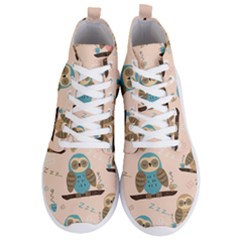 Seamless-pattern-owls-dream-cute-style-pajama-fabric Men s Lightweight High Top Sneakers by Salman4z