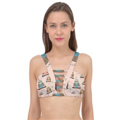 Seamless-pattern-owls-dream-cute-style-pajama-fabric Cage Up Bikini Top by Salman4z