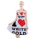 I love white gold  Halter Party Swing Dress  View1