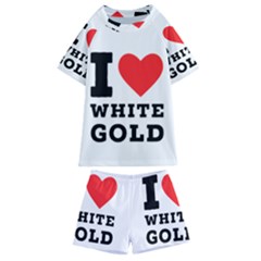 I Love White Gold  Kids  Swim Tee And Shorts Set by ilovewhateva