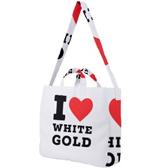 I Love White Gold  Square Shoulder Tote Bag