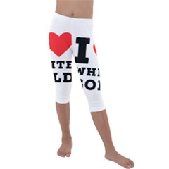 I Love White Gold  Kids  Lightweight Velour Capri Leggings  by ilovewhateva