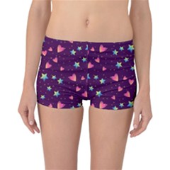 Colorful-stars-hearts-seamless-vector-pattern Reversible Boyleg Bikini Bottoms by Salman4z