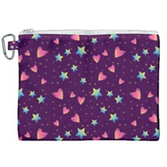 Colorful-stars-hearts-seamless-vector-pattern Canvas Cosmetic Bag (xxl) by Salman4z