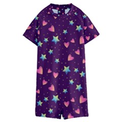 Colorful-stars-hearts-seamless-vector-pattern Kids  Boyleg Half Suit Swimwear by Salman4z