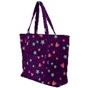 Colorful-stars-hearts-seamless-vector-pattern Zip Up Canvas Bag View1