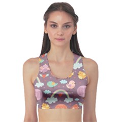 Cute-seamless-pattern-with-doodle-birds-balloons Sports Bra by Salman4z