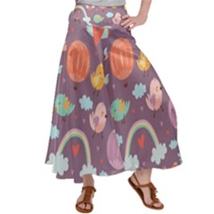 Cute-seamless-pattern-with-doodle-birds-balloons Women s Satin Palazzo Pants by Salman4z