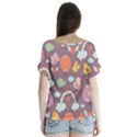 Cute-seamless-pattern-with-doodle-birds-balloons V-Neck Flutter Sleeve Top View2