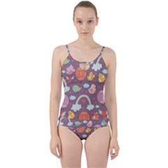 Cute-seamless-pattern-with-doodle-birds-balloons Cut Out Top Tankini Set by Salman4z