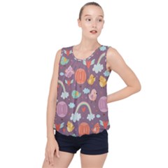 Cute-seamless-pattern-with-doodle-birds-balloons Bubble Hem Chiffon Tank Top by Salman4z