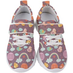 Cute-seamless-pattern-with-doodle-birds-balloons Kids  Velcro Strap Shoes by Salman4z