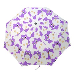 Purple-owl-pattern-background Folding Umbrellas by Salman4z