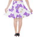 Purple-owl-pattern-background Velvet High Waist Skirt View2