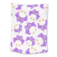 Purple-owl-pattern-background Medium Tapestry by Salman4z