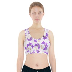 Purple-owl-pattern-background Sports Bra With Pocket by Salman4z