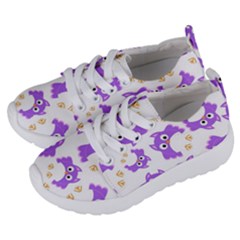 Purple-owl-pattern-background Kids  Lightweight Sports Shoes by Salman4z