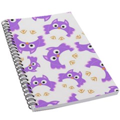 Purple-owl-pattern-background 5 5  X 8 5  Notebook by Salman4z