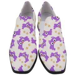 Purple-owl-pattern-background Women Slip On Heel Loafers by Salman4z