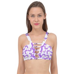 Purple-owl-pattern-background Cage Up Bikini Top by Salman4z