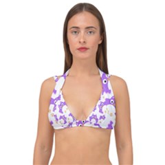 Purple-owl-pattern-background Double Strap Halter Bikini Top by Salman4z