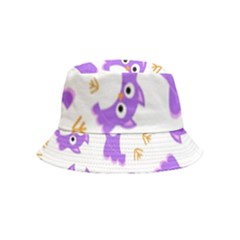 Purple-owl-pattern-background Bucket Hat (kids) by Salman4z