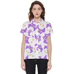 Purple-owl-pattern-background Short Sleeve Pocket Shirt by Salman4z