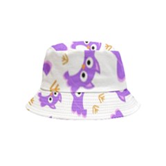 Purple-owl-pattern-background Inside Out Bucket Hat (kids) by Salman4z