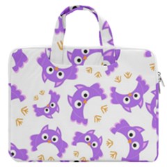 Purple-owl-pattern-background Macbook Pro 16  Double Pocket Laptop Bag  by Salman4z