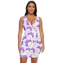 Purple-owl-pattern-background Draped Bodycon Dress by Salman4z