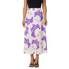 Purple-owl-pattern-background Classic Midi Chiffon Skirt by Salman4z