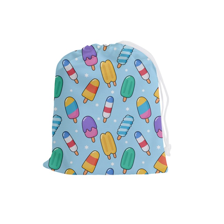 Cute-kawaii-ice-cream-seamless-pattern Drawstring Pouch (Large)