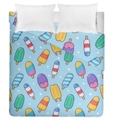 Cute-kawaii-ice-cream-seamless-pattern Duvet Cover Double Side (queen Size) by Salman4z