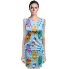 Cute-kawaii-ice-cream-seamless-pattern Sleeveless Velvet Midi Dress by Salman4z