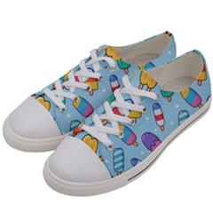 Cute-kawaii-ice-cream-seamless-pattern Men s Low Top Canvas Sneakers by Salman4z