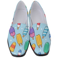 Cute-kawaii-ice-cream-seamless-pattern Women s Classic Loafer Heels by Salman4z