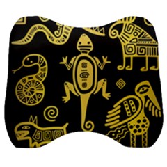 Mexican-culture-golden-tribal-icons Velour Head Support Cushion by Salman4z