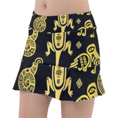 Mexican-culture-golden-tribal-icons Classic Tennis Skirt by Salman4z