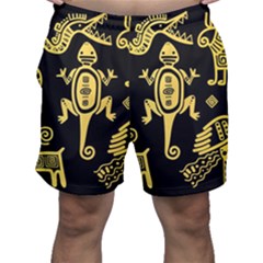 Mexican-culture-golden-tribal-icons Men s Shorts by Salman4z