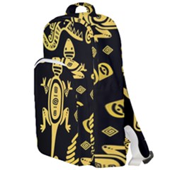 Mexican-culture-golden-tribal-icons Double Compartment Backpack by Salman4z