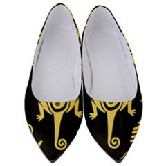 Mexican-culture-golden-tribal-icons Women s Low Heels by Salman4z