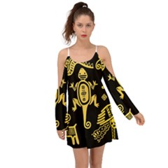 Mexican-culture-golden-tribal-icons Boho Dress by Salman4z