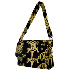 Mexican-culture-golden-tribal-icons Full Print Messenger Bag (l) by Salman4z