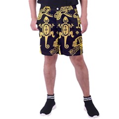 Mexican-culture-golden-tribal-icons Men s Pocket Shorts by Salman4z