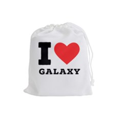 I Love Galaxy  Drawstring Pouch (large) by ilovewhateva