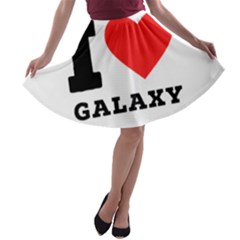 I Love Galaxy  A-line Skater Skirt by ilovewhateva