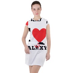 I Love Galaxy  Drawstring Hooded Dress by ilovewhateva