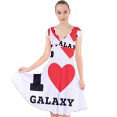 I Love Galaxy  Cap Sleeve Front Wrap Midi Dress by ilovewhateva