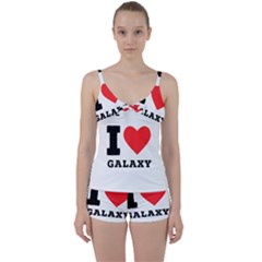 I Love Galaxy  Tie Front Two Piece Tankini by ilovewhateva